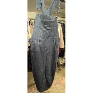 NWT Women Blue Corduroy Long Pants Jumper Overalls Sz MED